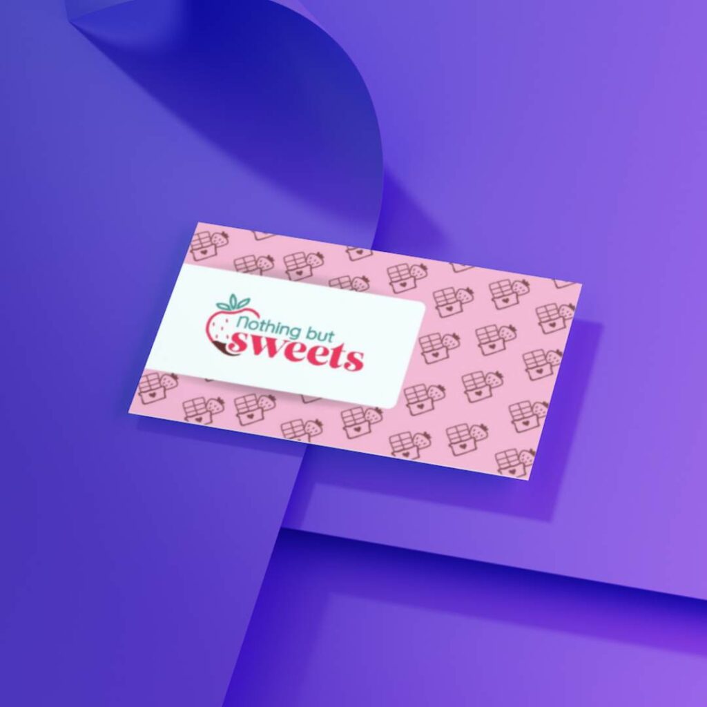 Sweet-themed business card design.