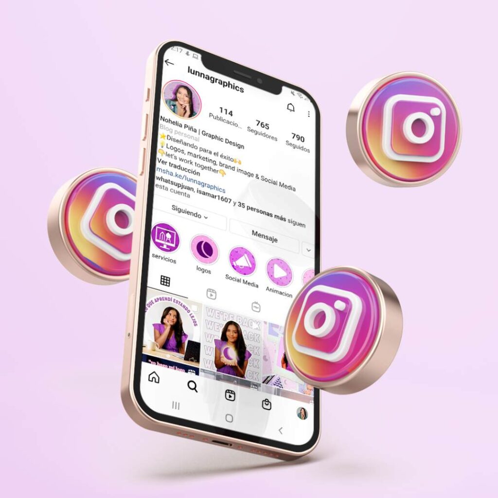 Instagram social media design display