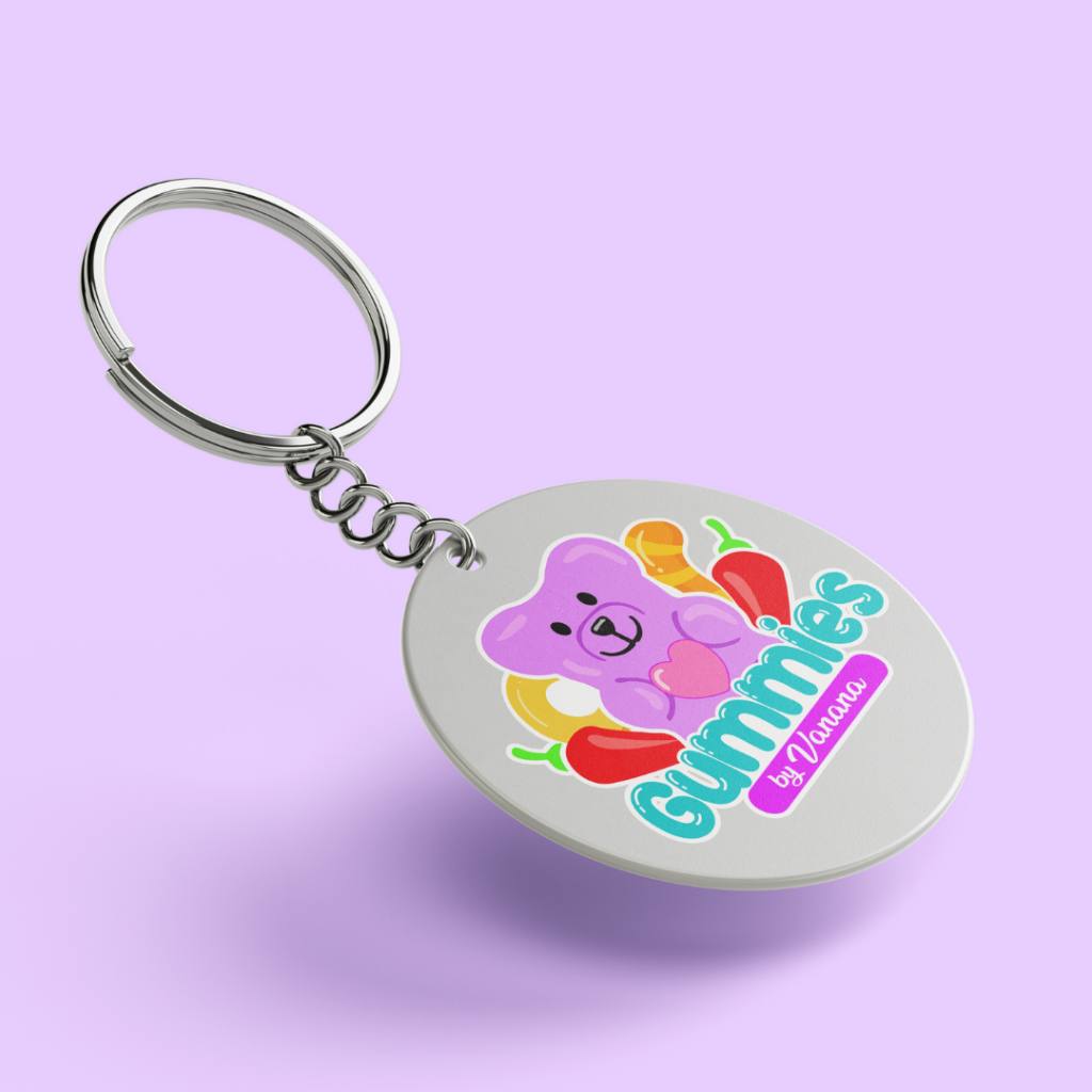 Eye-Catching Branded Keychain for Gummy Candy Company