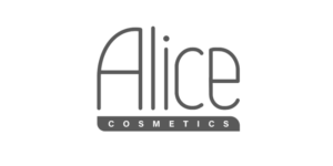 The logo design for Alice Cosmetics, featuring a stylish and elegant representation of the brand.